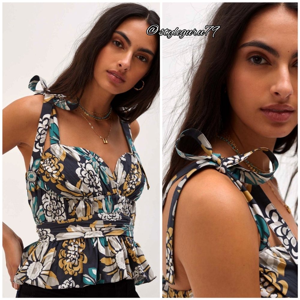 NWT Anthropologie, Sweetheart Ruched Floral Tank